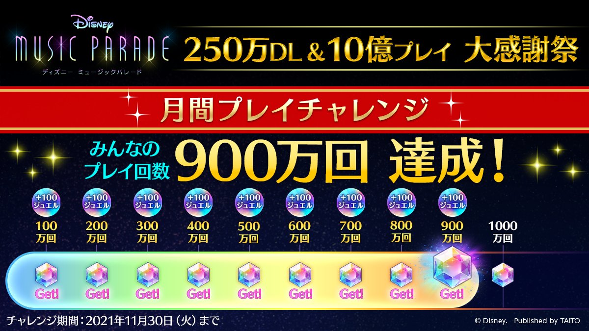 ミューパレ 250万dl Amp 10億プレイ大感謝祭 月間プレイチャレンジ開催中 全ユー 21 11 ゲームニュース速報gmchk